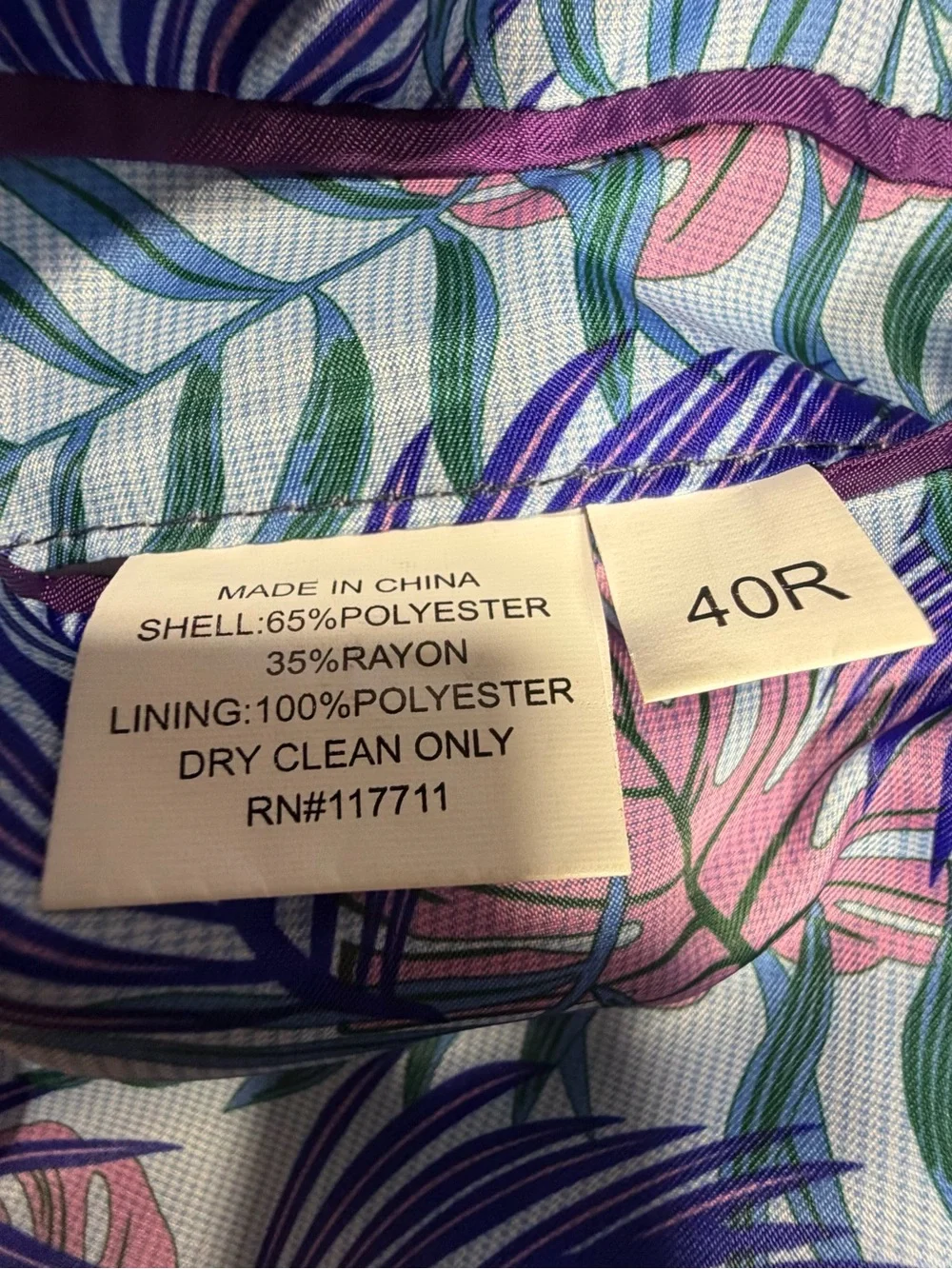 Alan Flusser Light Blue Plaid Sport Coat with Floral Lining, Mens 40R Blazer